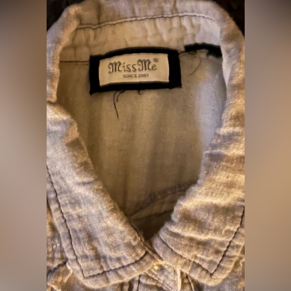 Miss Me Heather Gray Blouse
